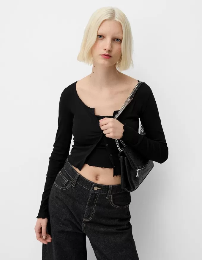 Leather effect mini bag with chain Leather effect mini bag with chain