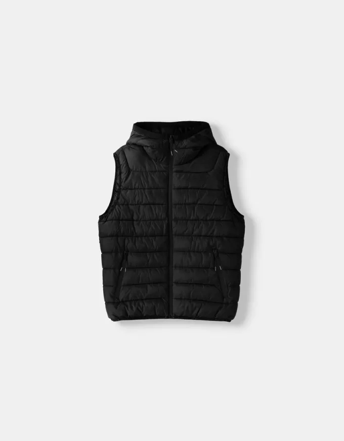 Lightweight puffer vest with hood