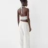Linen blend crop top Linen blend crop top