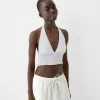 Linen blend crop top Linen blend crop top