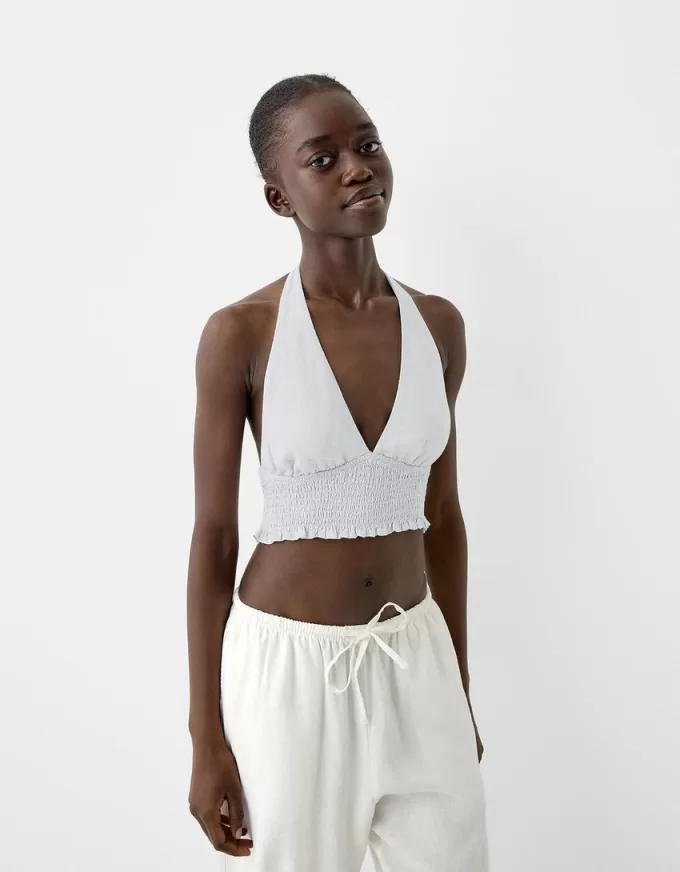 Linen blend crop top Linen blend crop top