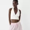 Linen blend halterneck crop top Linen blend halterneck crop top