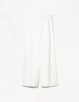 Linen blend pants with an elastic waistband
