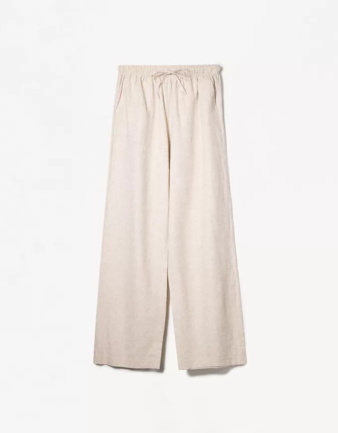 Linen blend pants with an elastic waistband Linen blend pants with an elastic waistband