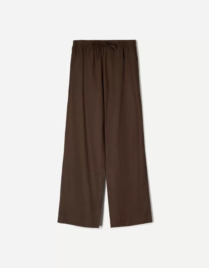 Linen blend pants with an elastic waistband Linen blend pants with an elastic waistband