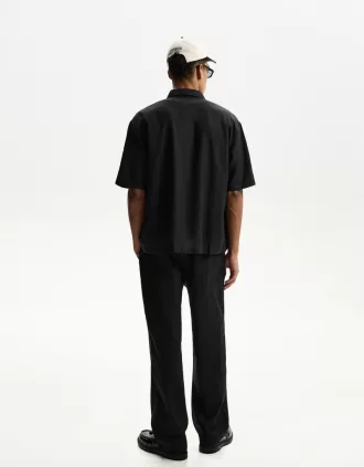 Linen blend wide-leg sweatpants