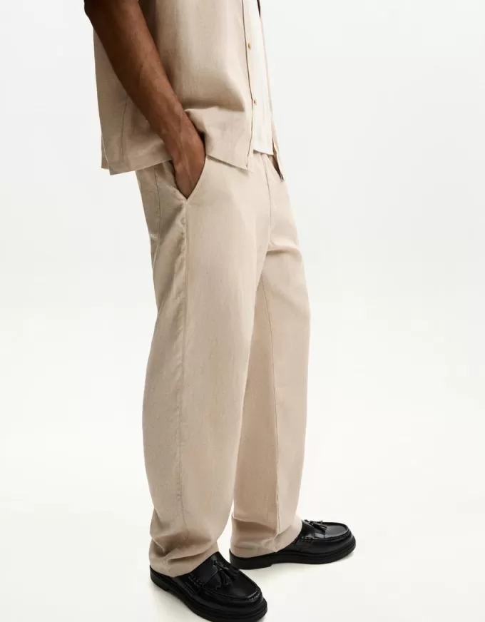 Linen blend wide-leg sweatpants Linen blend wide-leg sweatpants