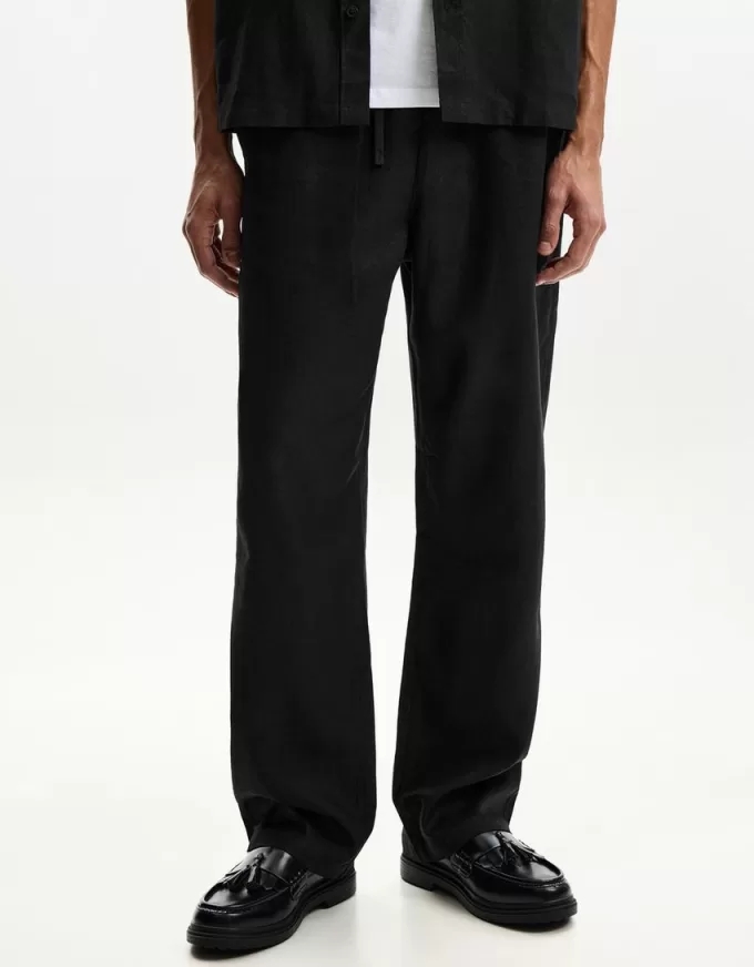 Linen blend wide-leg sweatpants Linen blend wide-leg sweatpants