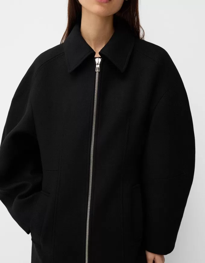 Long Manteco wool coat with puff sleeves Long Manteco wool coat with puff sleeves