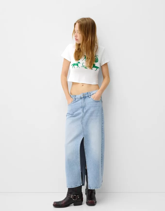 Long denim skirt Long denim skirt