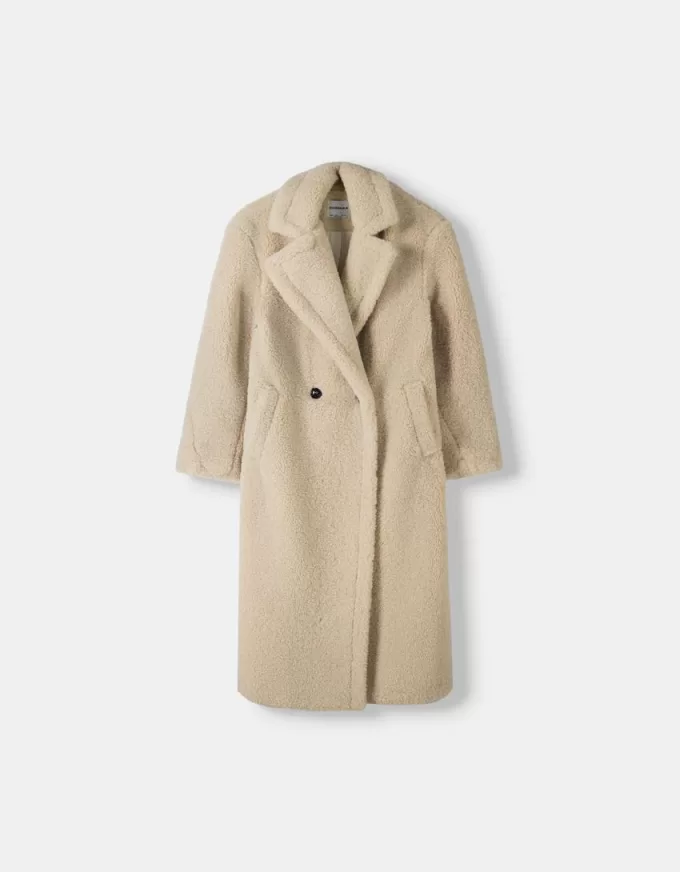 Long faux shearling coat
