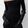 Long leather effect gloves Long leather effect gloves