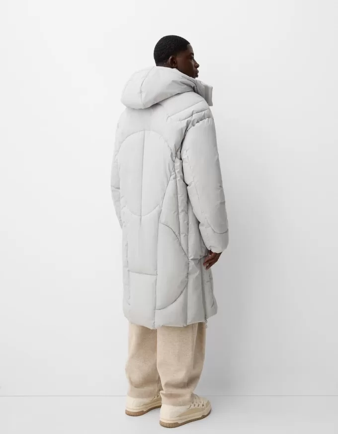 Long puffer coat with hood Long puffer coat with hood