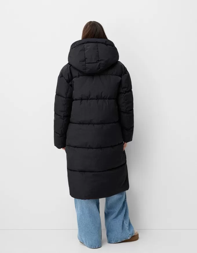 Long puffer coat with hood Long puffer coat with hood