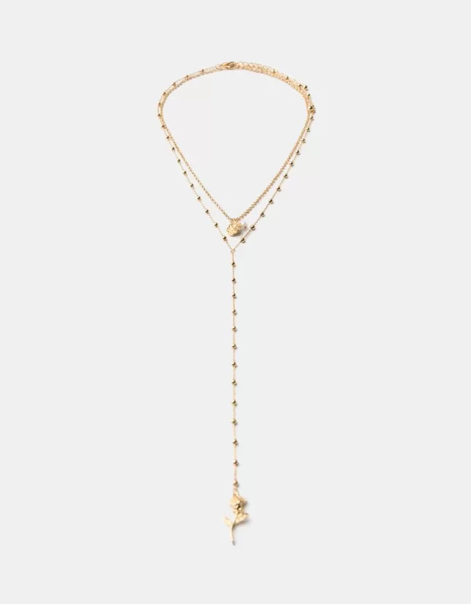 Long rose necklace