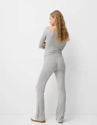 Long sleeve Bardot neckline T-shirt