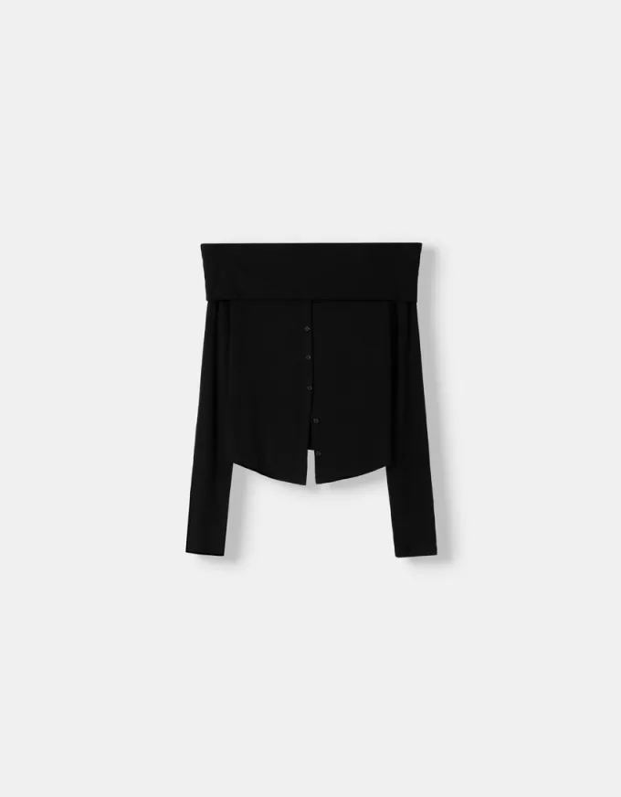 Long sleeve T-shirt with buttons Long sleeve T-shirt with buttons