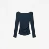 Long sleeve T-shirt with gathered detail Long sleeve T-shirt with gathered detail