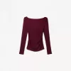 Long sleeve T-shirt with gathered detail Long sleeve T-shirt with gathered detail