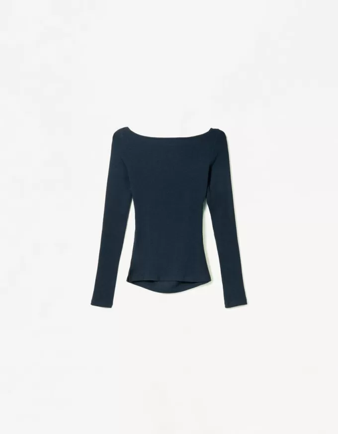 Long sleeve T-shirt with gathered detail Long sleeve T-shirt with gathered detail