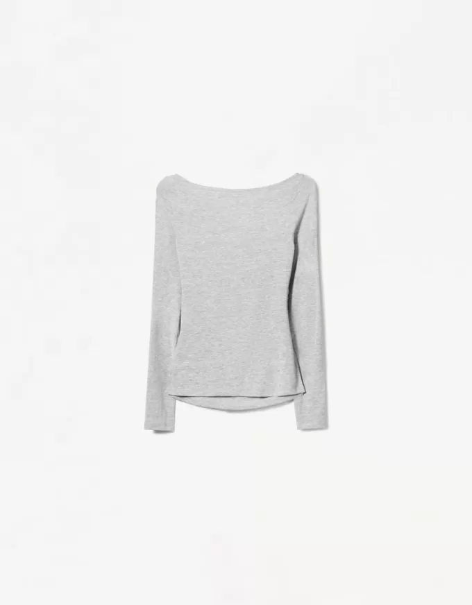 Long sleeve T-shirt with gathered detail Long sleeve T-shirt with gathered detail
