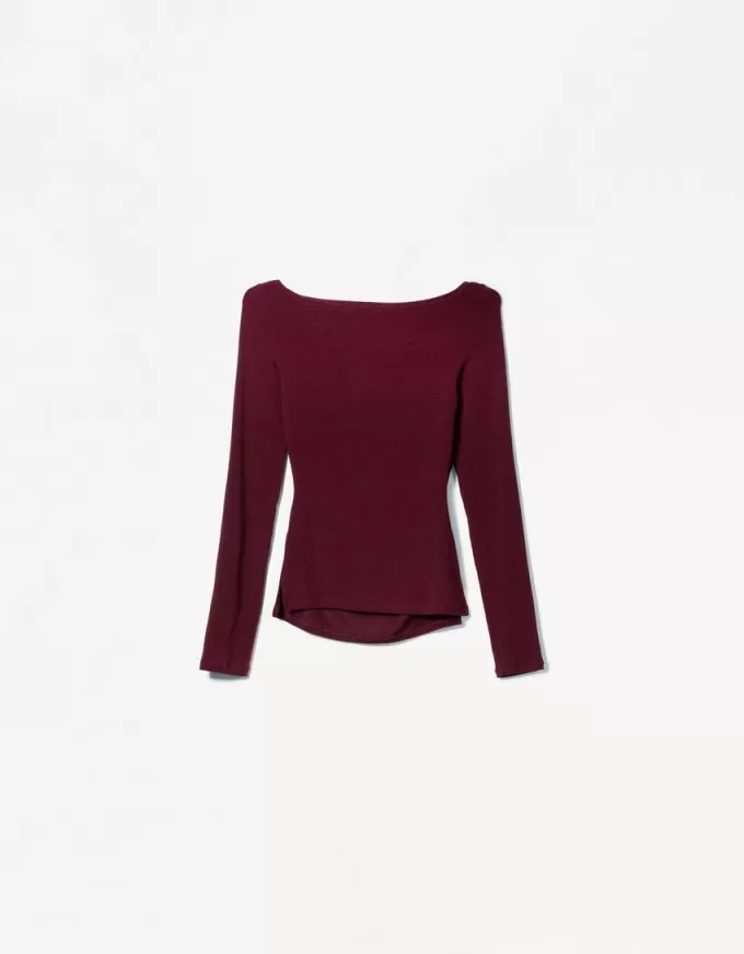 Long sleeve T-shirt with gathered detail Long sleeve T-shirt with gathered detail