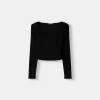 Long sleeve T-shirt with gathered sides Long sleeve T-shirt with gathered sides