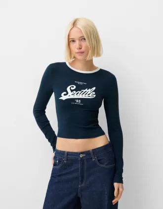 Long sleeve T-shirt with print