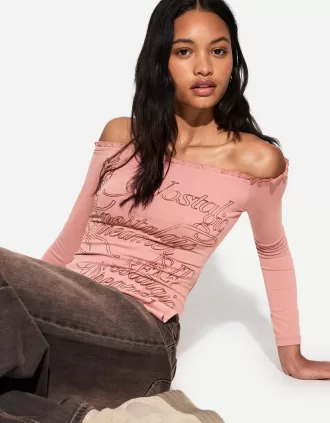 Long sleeve asymmetric T-shirt