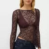 Long sleeve blonde lace top Long sleeve blonde lace top
