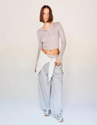 Long sleeve henley T-shirt