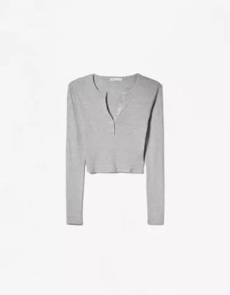 Long sleeve henley T-shirt