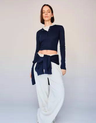 Long sleeve henley T-shirt