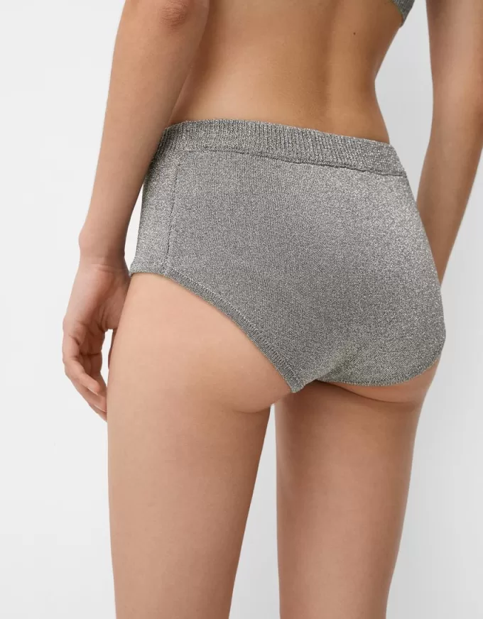 Metallic knit mini shorts Metallic knit mini shorts