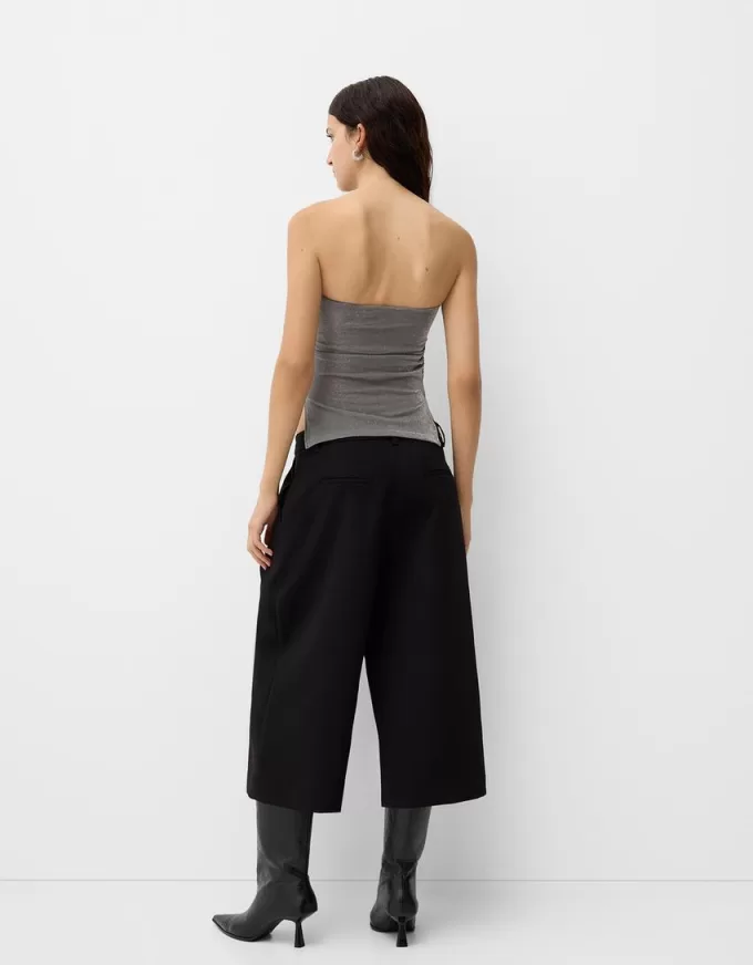 Metallic thread bandeau top with side vents Metallic thread bandeau top with side vents