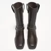 Mid-calf flat biker boots Mid-calf flat biker boots