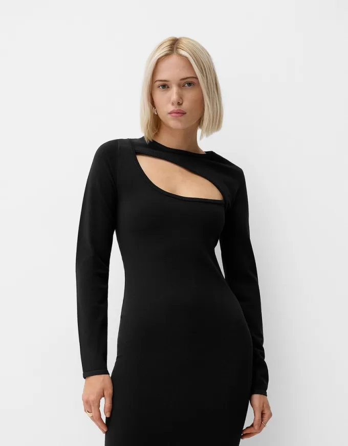 Midi dress with cut-out detail Midi dress with cut-out detail