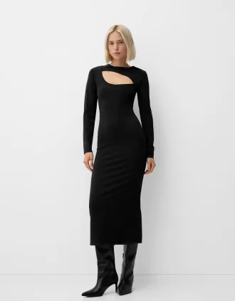 Midi dress with cut-out detail