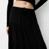 Midi skirt with elastic waist Midi skirt with elastic waist