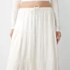 Midi skirt with elastic waist