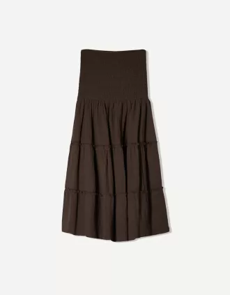 Midi tiered skirt