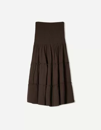 Midi tiered skirt