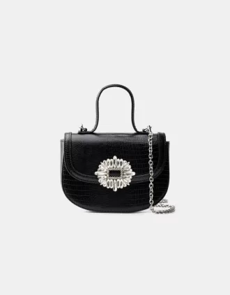 Minaudière with rhinestone clasp Minaudière with rhinestone clasp