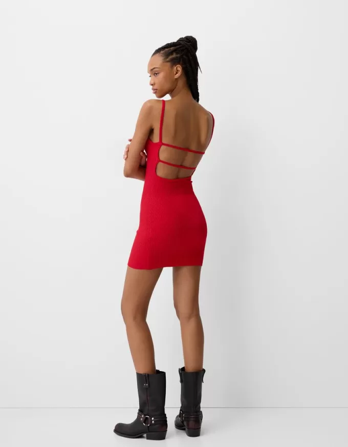 Mini dress with back straps Mini dress with back straps
