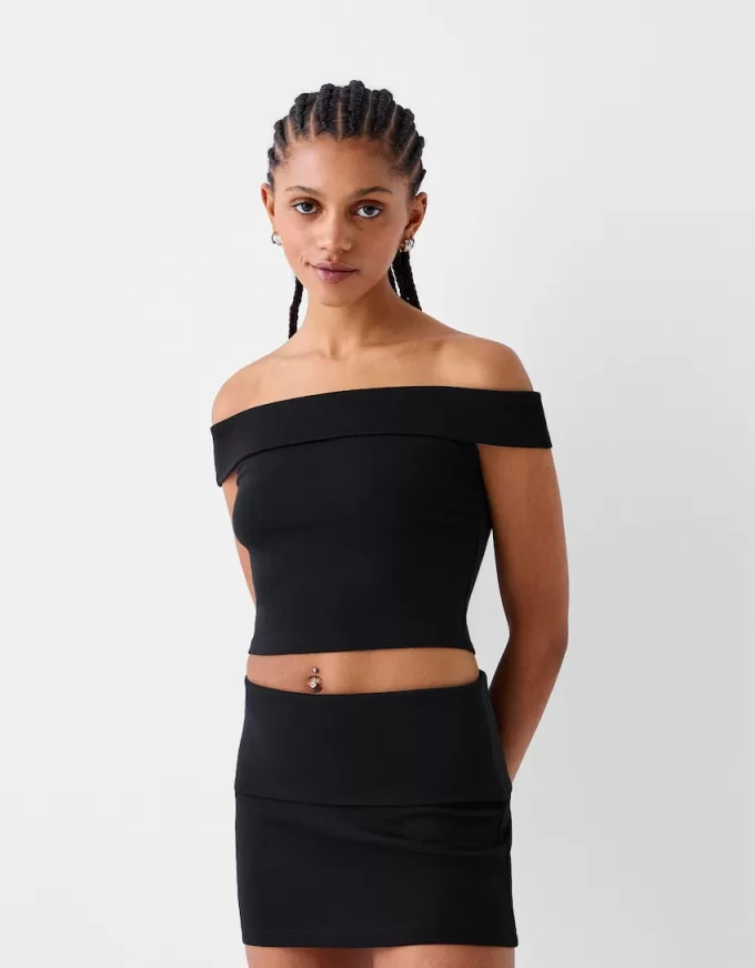 Mini fold-over-waist skirt Mini fold-over-waist skirt