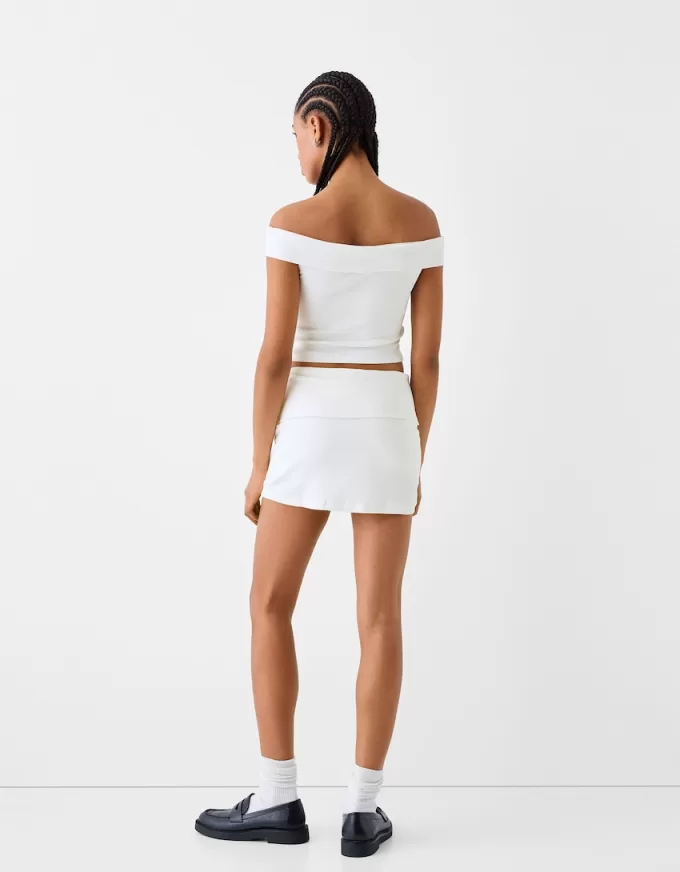 Mini fold-over-waist skirt Mini fold-over-waist skirt