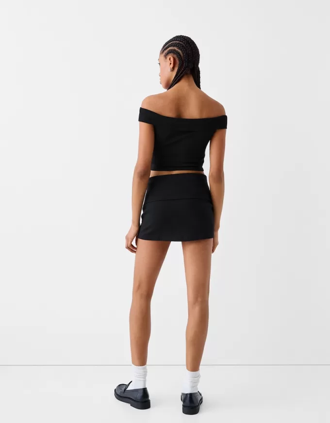 Mini fold-over-waist skirt Mini fold-over-waist skirt