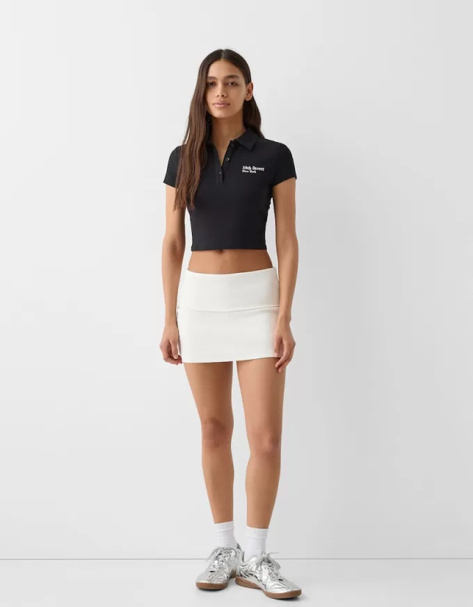 Mini fold-over-waist skirt Mini fold-over-waist skirt
