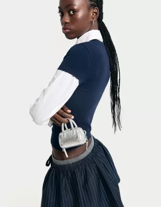 Mini skirt with contrast waist