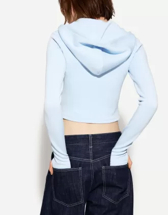 Modal zip-up hooded sweatshirt